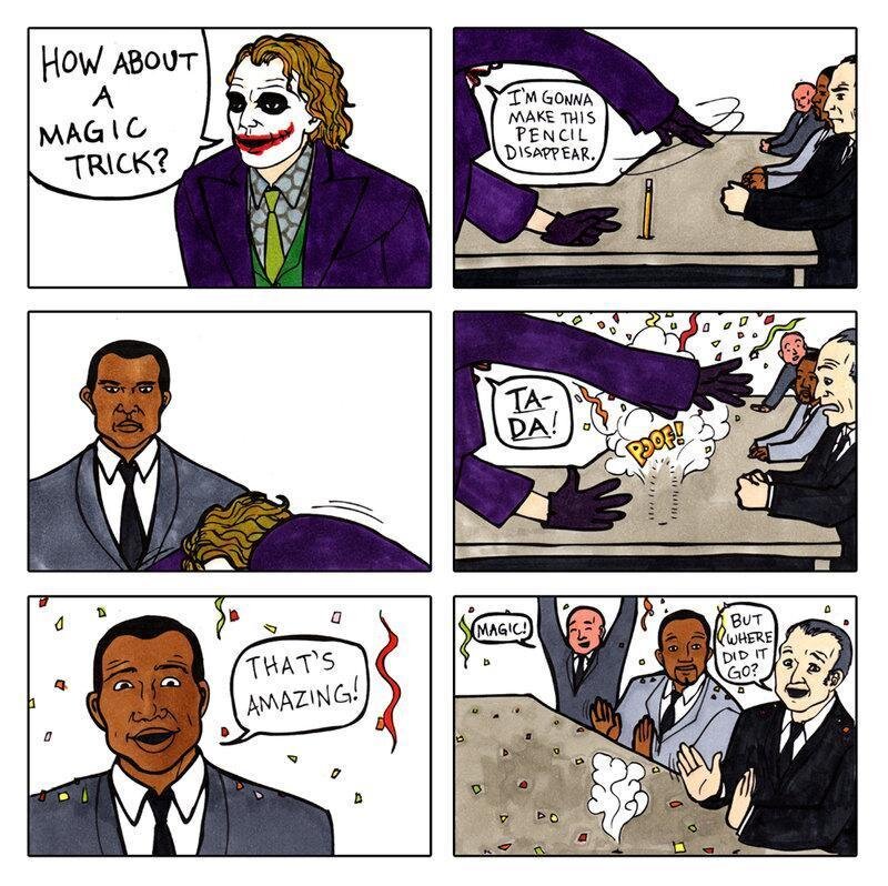 Joker magic trick comic