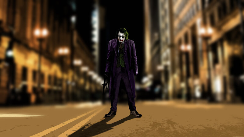 Joker on a city street