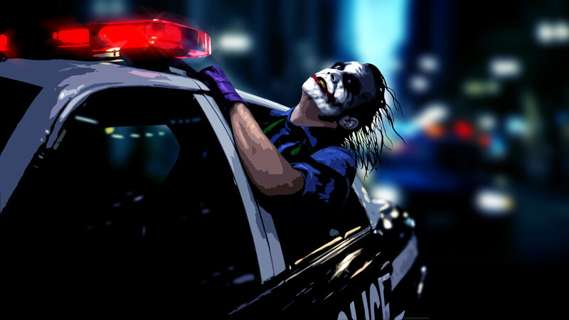 Joker on police car