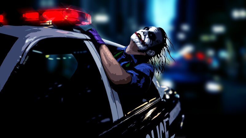 Joker on Police Car — Black