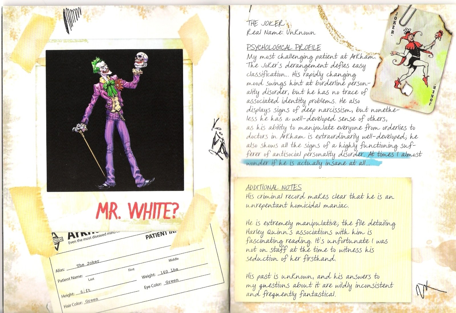 Joker's Arkham file