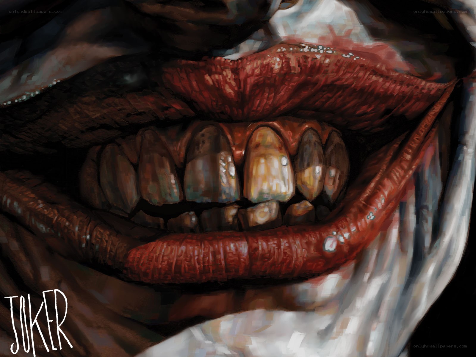 Joker's menacing grin
