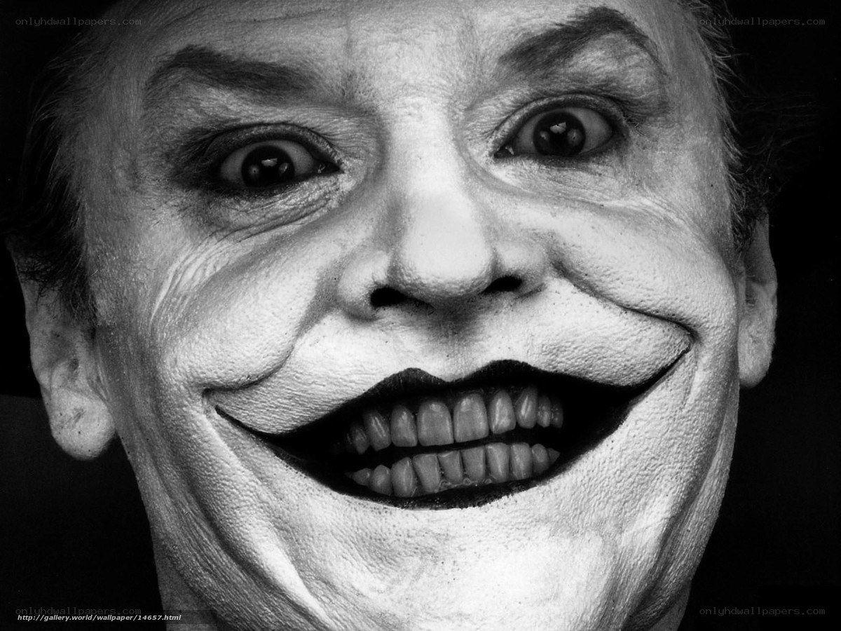 Joker's menacing grin
