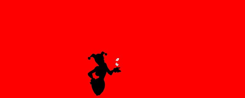Joker silhouette on red