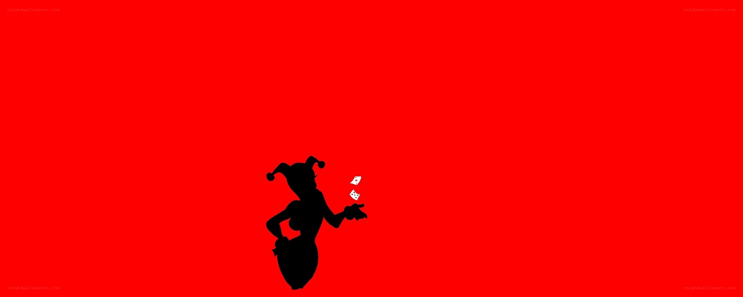 Joker silhouette on red