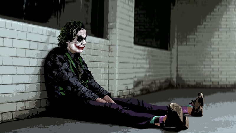 Joker Sitting on Ground
