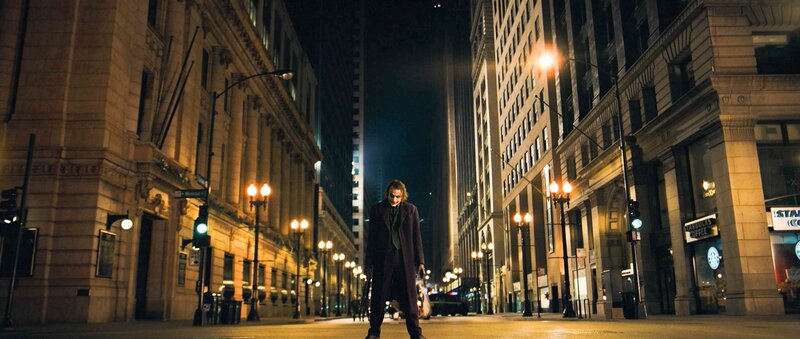 Joker Standing in Street — Black, Dramatic