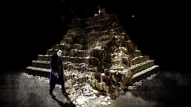 Joker Standing Near Pyramid