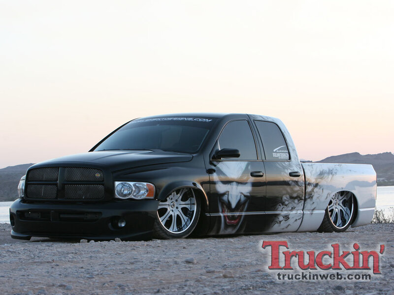 Joker-themed custom pickup truck