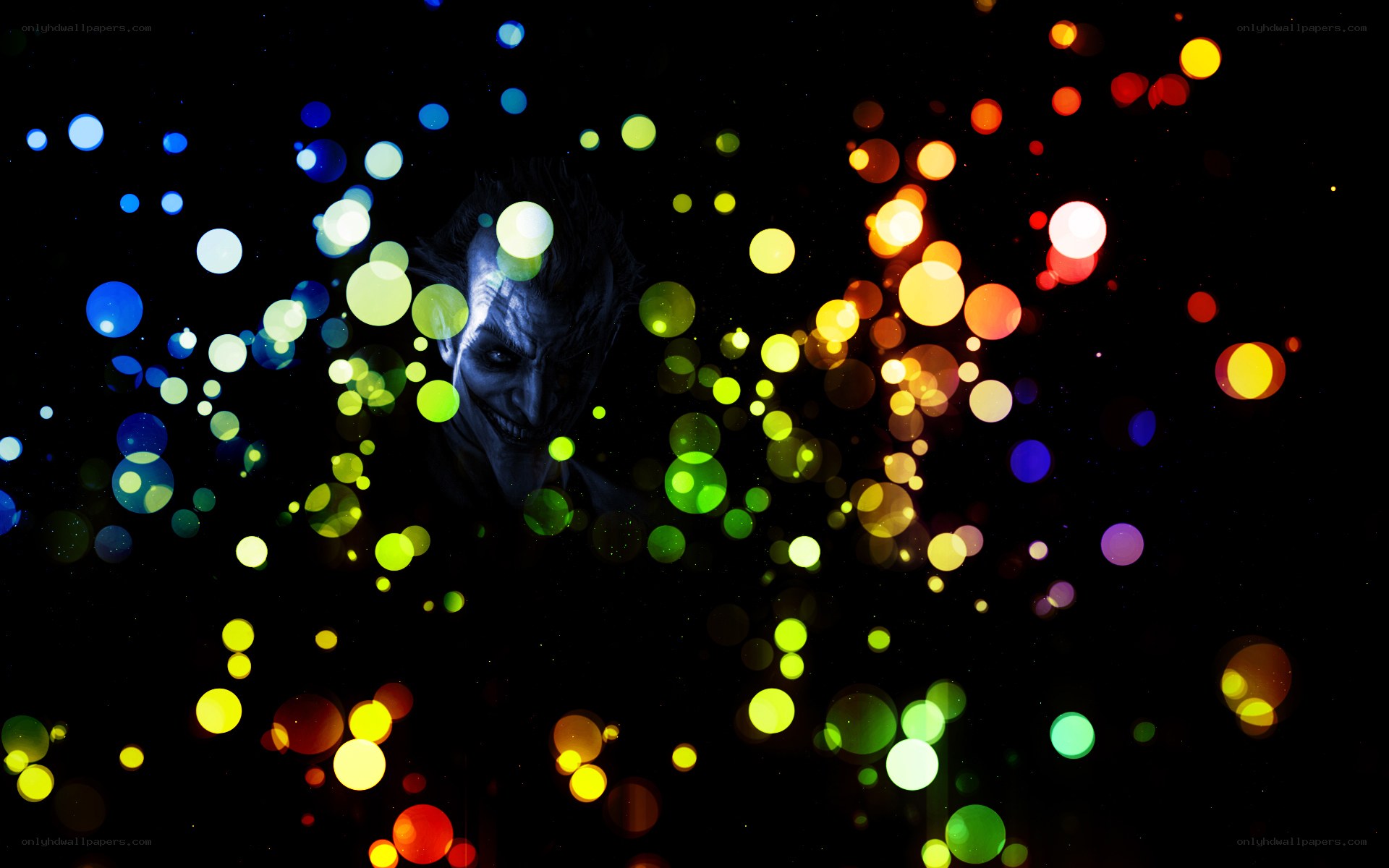 Joker with colorful lights