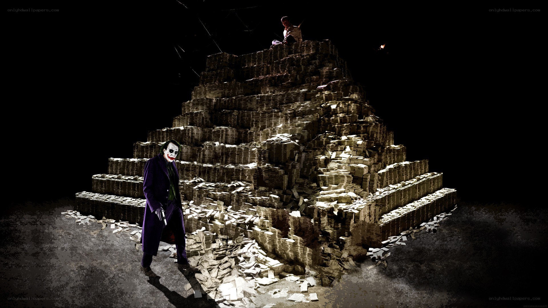 Joker with money pyramid