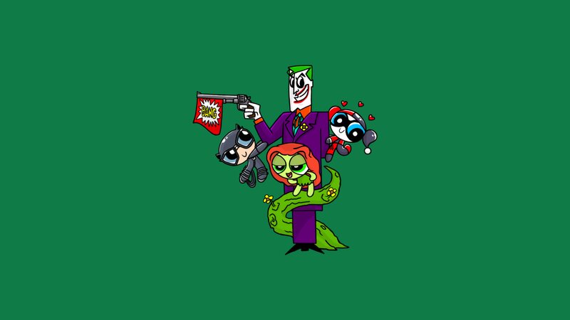 Joker with Powerpuff Girls