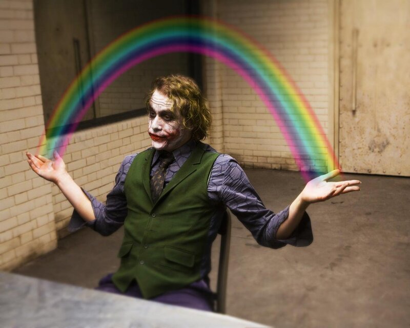 Joker with rainbow effect