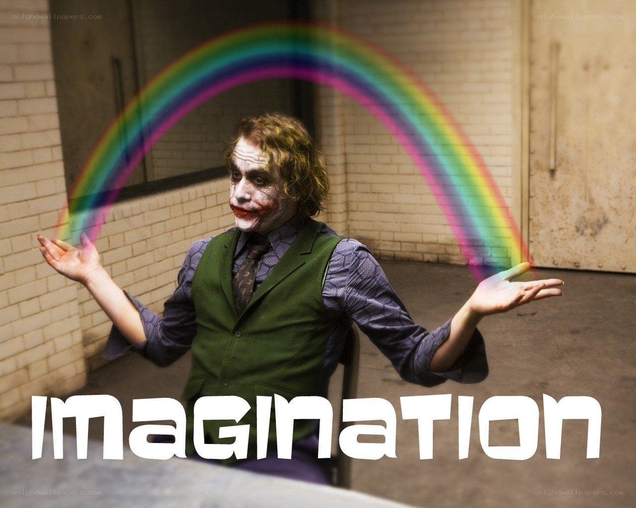 Joker with rainbow imagination