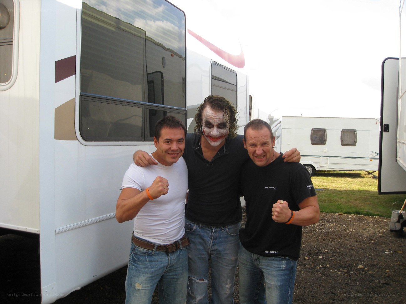 Joker with two fans