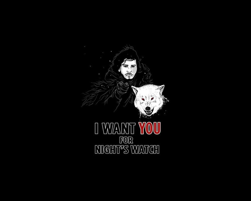 Jon Snow and White Wolf — Black