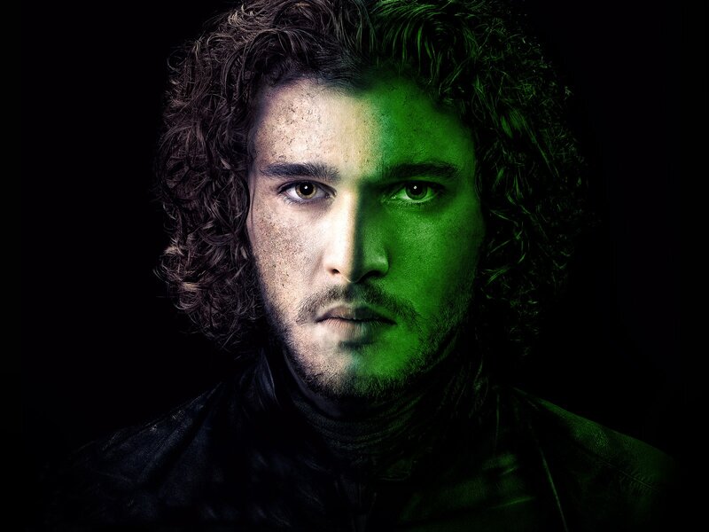 Jon Snow with green light