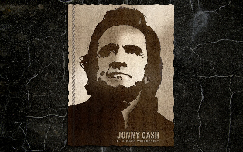 Jonny Cash leather art