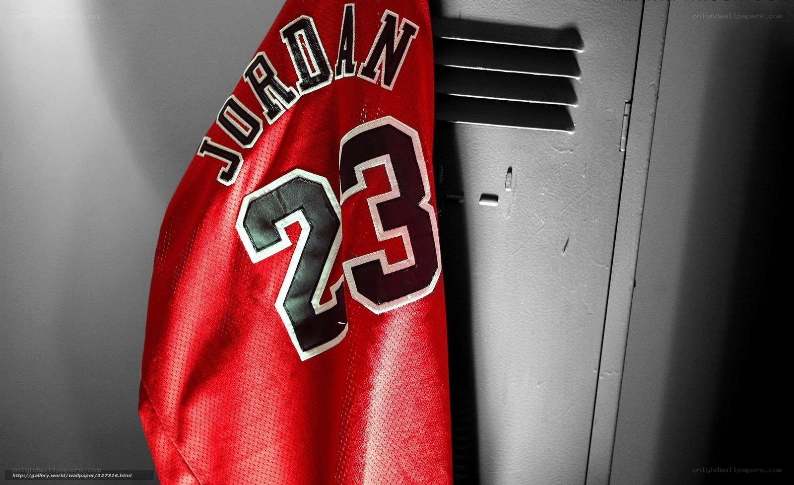 Jordan jersey in locker room