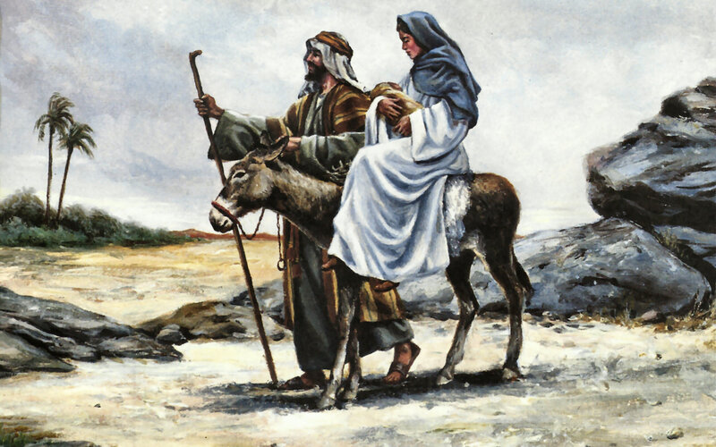 Joseph and Mary on Donkey