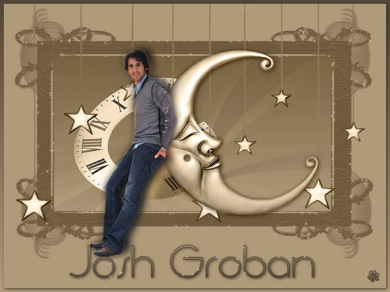 Josh Groban with moon and stars