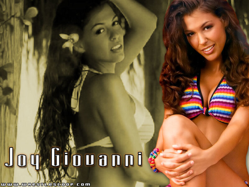 Joy Giovanni in a colorful bikini