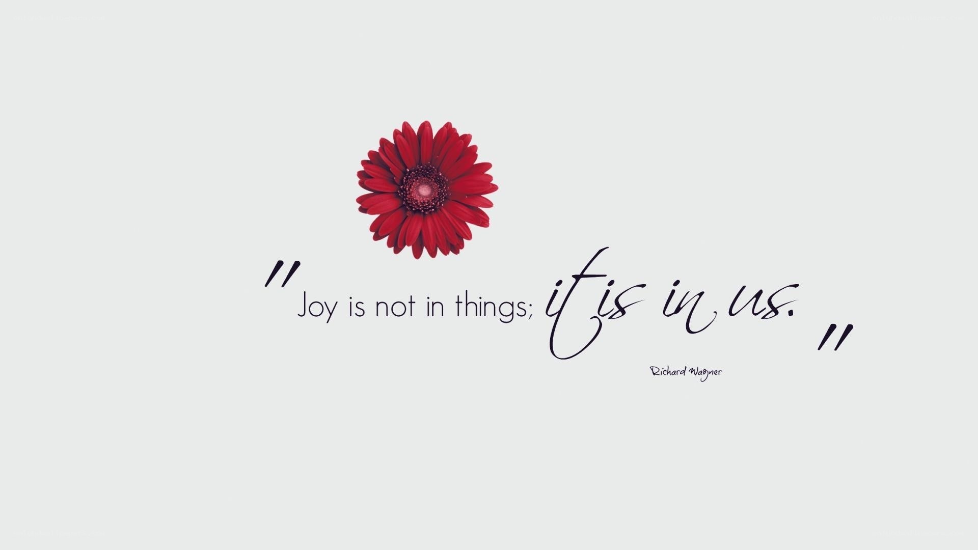 joy quote with red flower