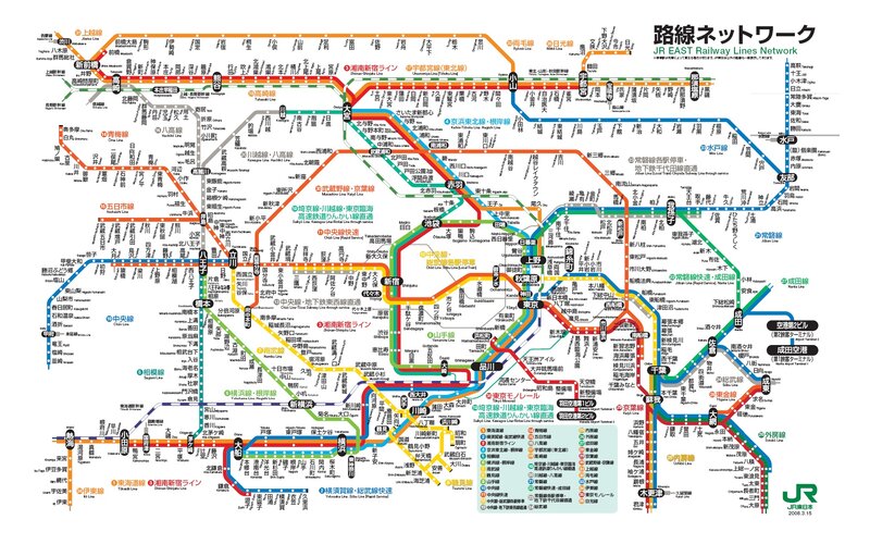 JR East Railway Lines Network Map