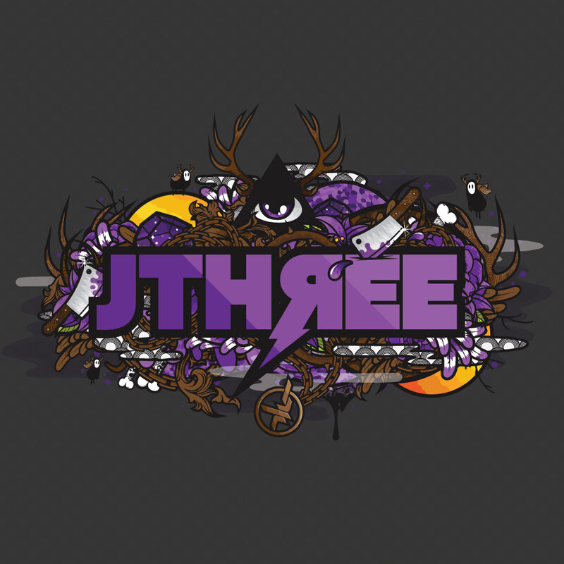 JTHREE logo with fantasy elements