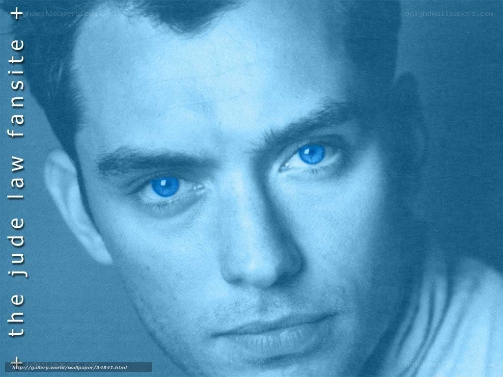 Jude Law portrait with blue filter