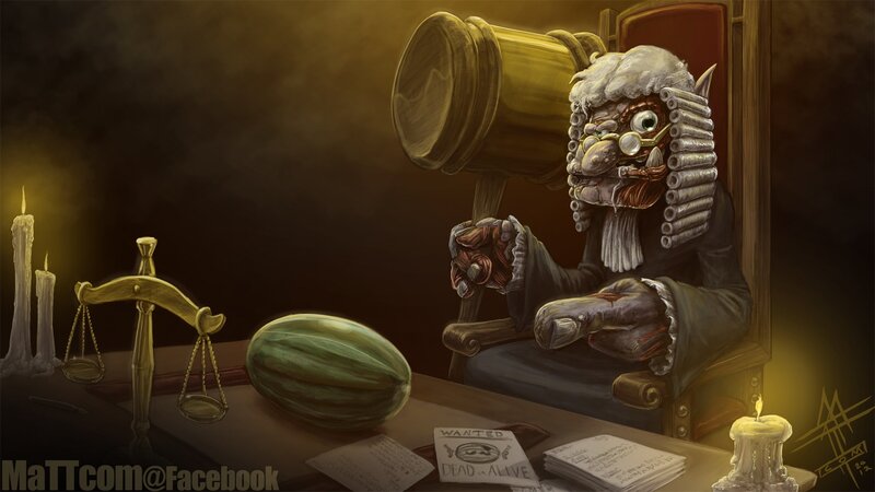 Judge with gavel and scales