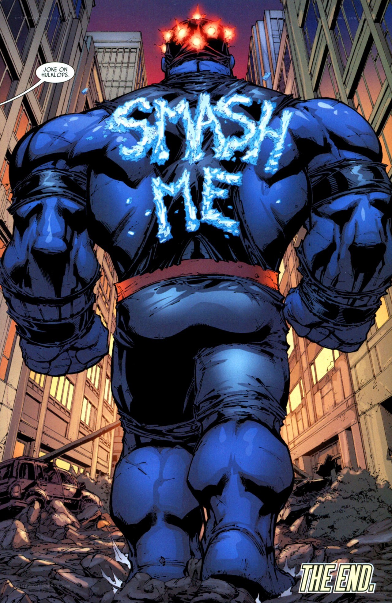 Juggernaut stands in rubble