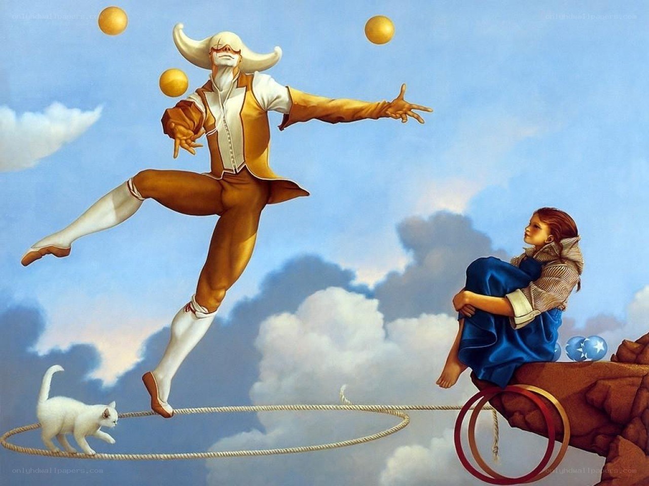 Juggler on a tightrope