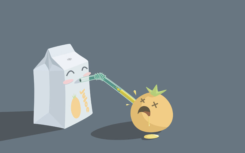 Juice box drinking orange