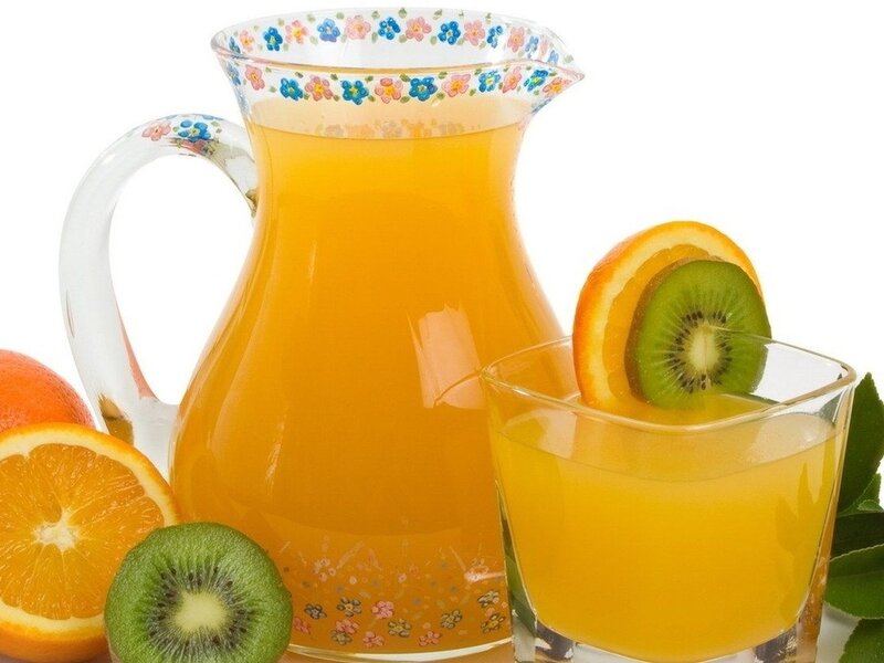 Juice in Pitcher and Glass