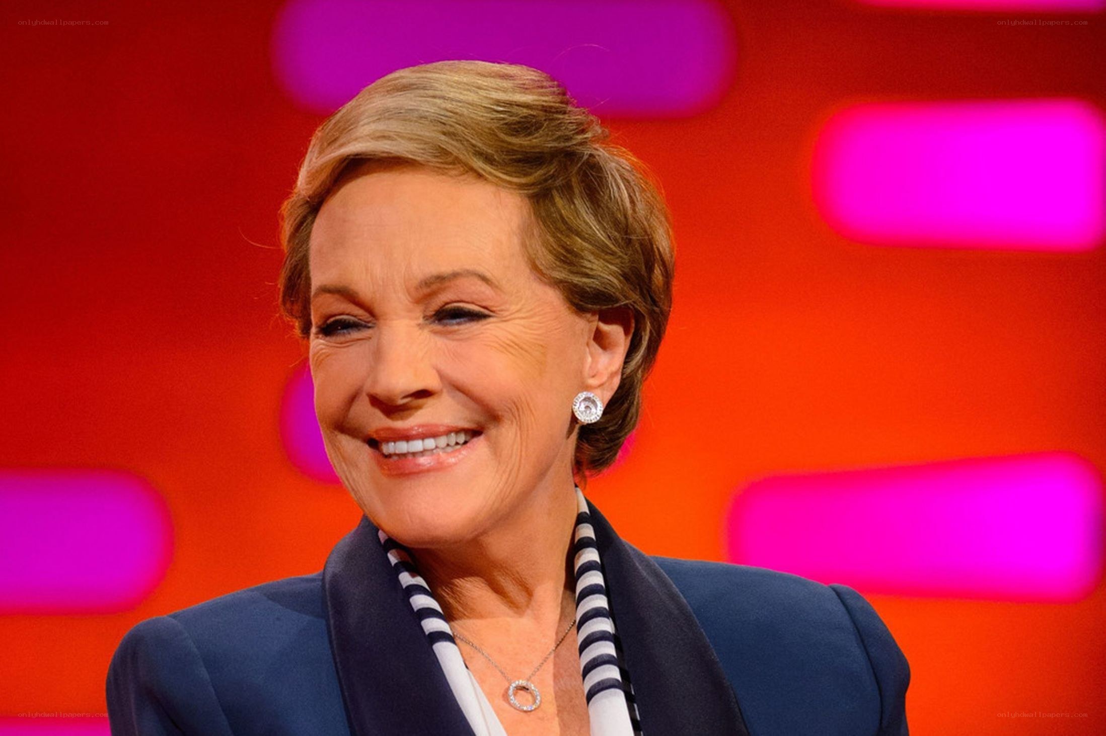 Julie Andrews smiling on stage