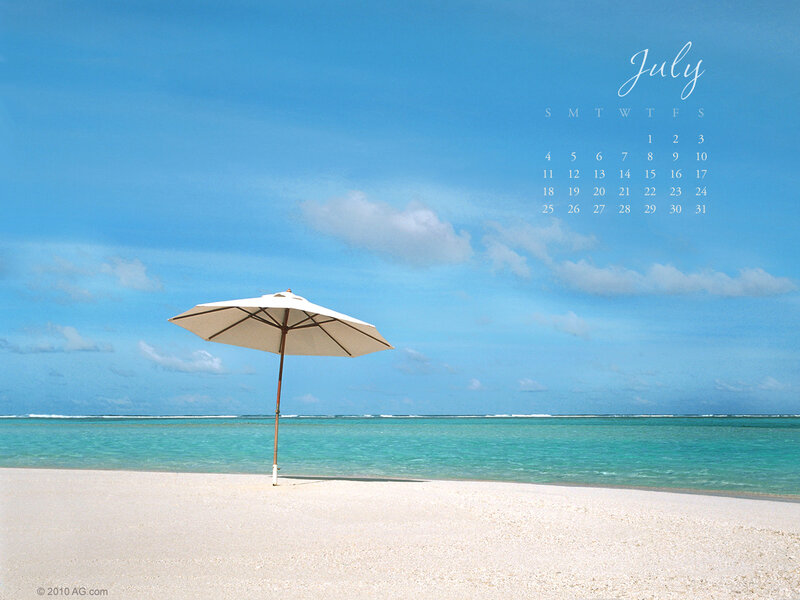 July beach calendar