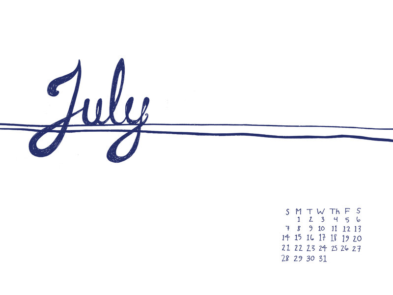 July Calendar Page