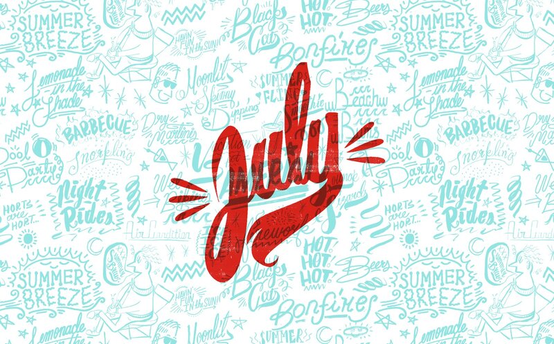 July summer theme illustration