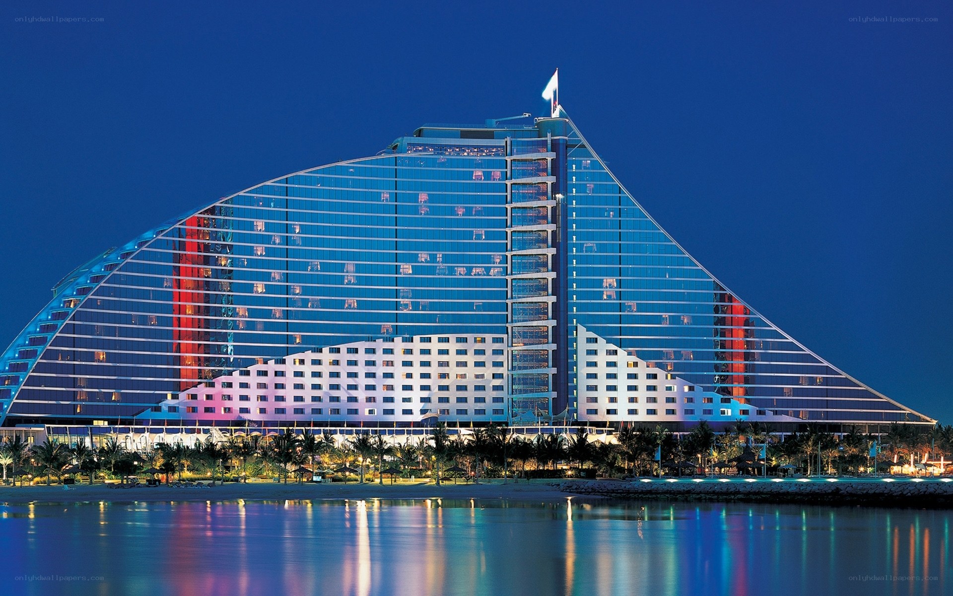 Jumeirah Beach Hotel at night