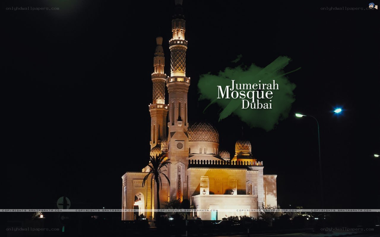 Jumeirah Mosque at night