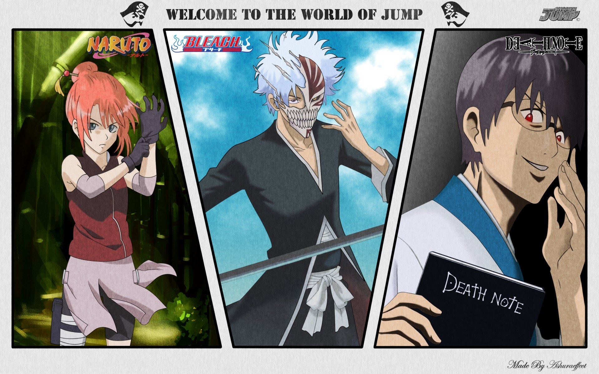 Jump anime characters collage