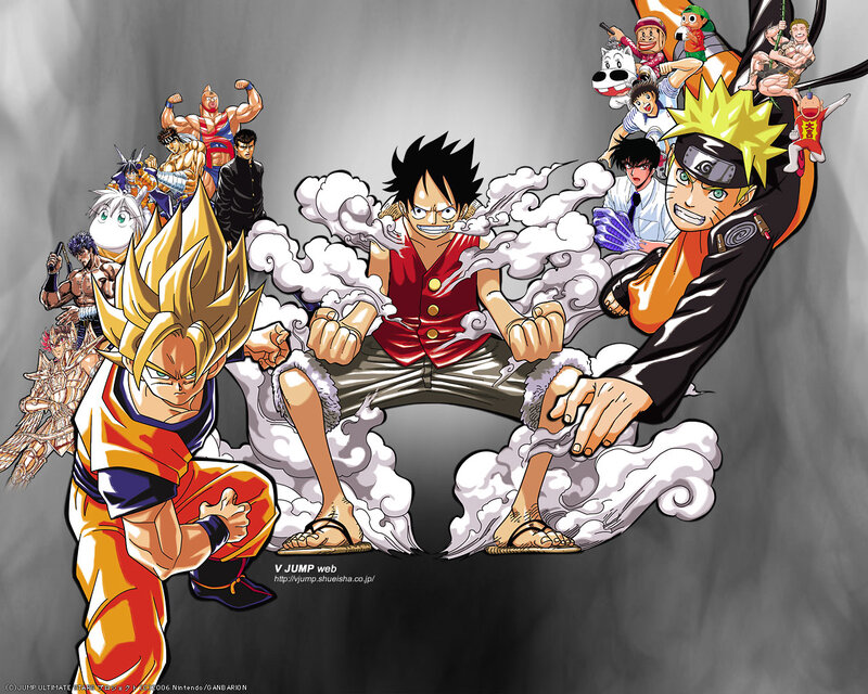 Jump anime characters collage