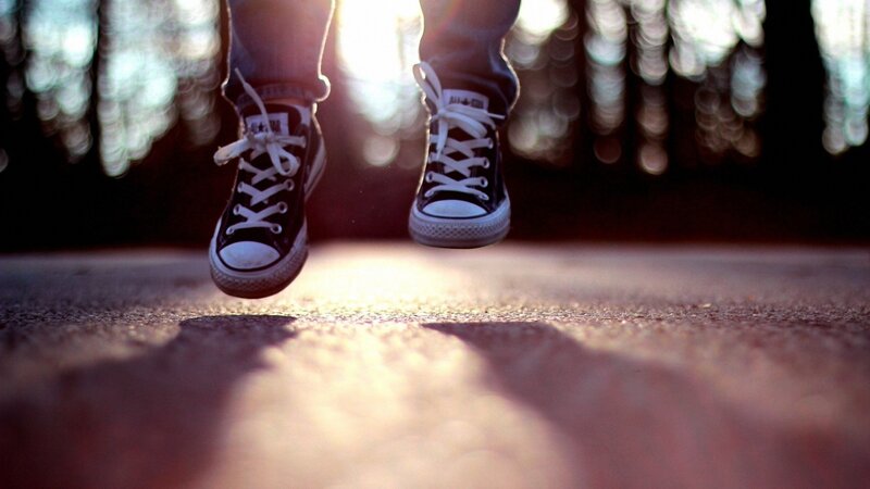 jumping in the sunlight