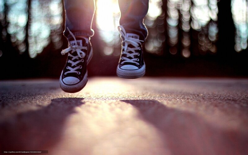 jumping in the sunlight