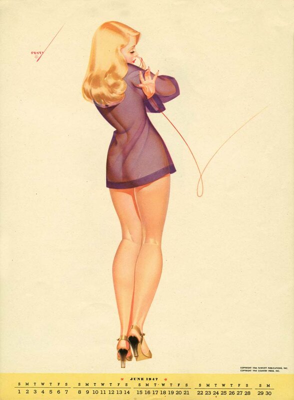June 1947 calendar pin-up