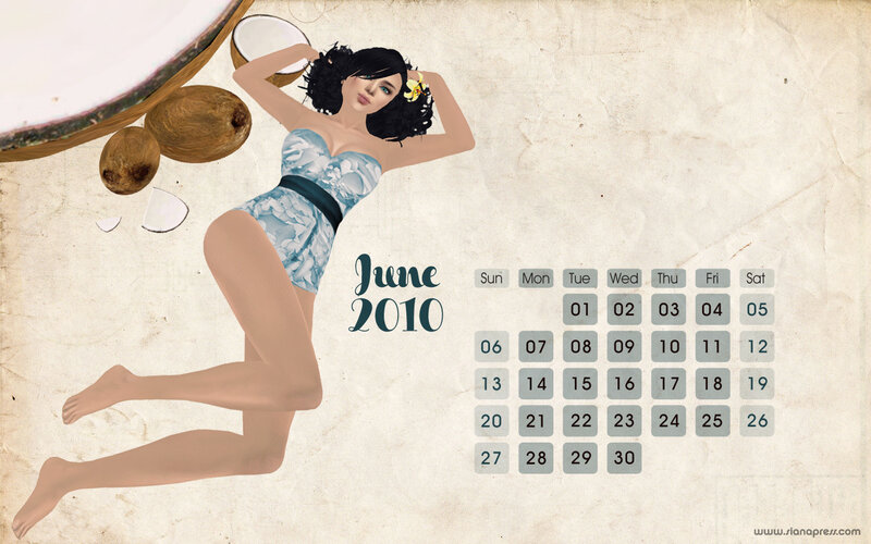 June 2010 calendar with woman