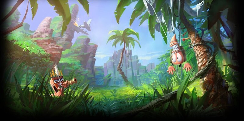 Jungle adventure with characters