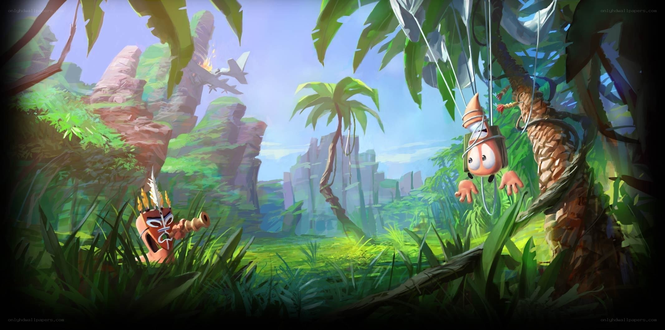 Jungle adventure with characters