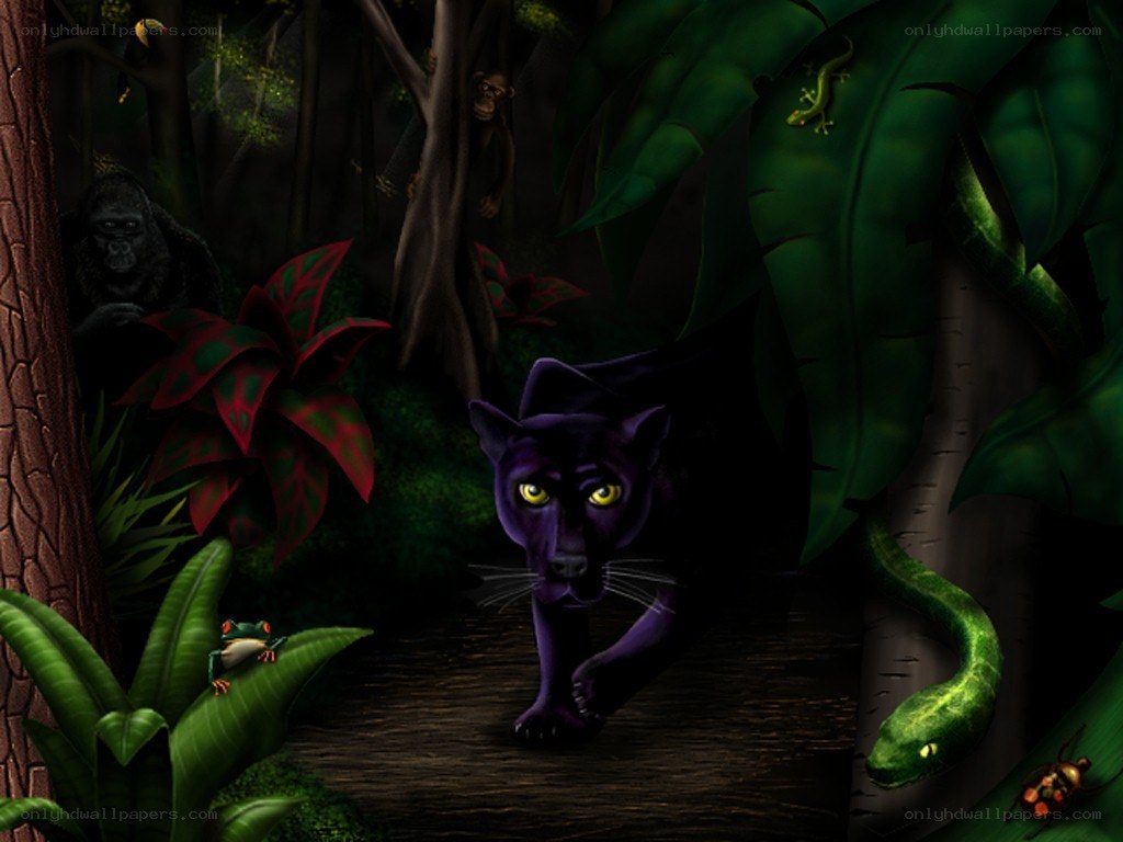 jungle animals at night